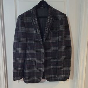 HUGO Black and Red Plaid Blazer